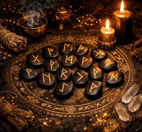 Mystical rune stones and golden accents (1)
